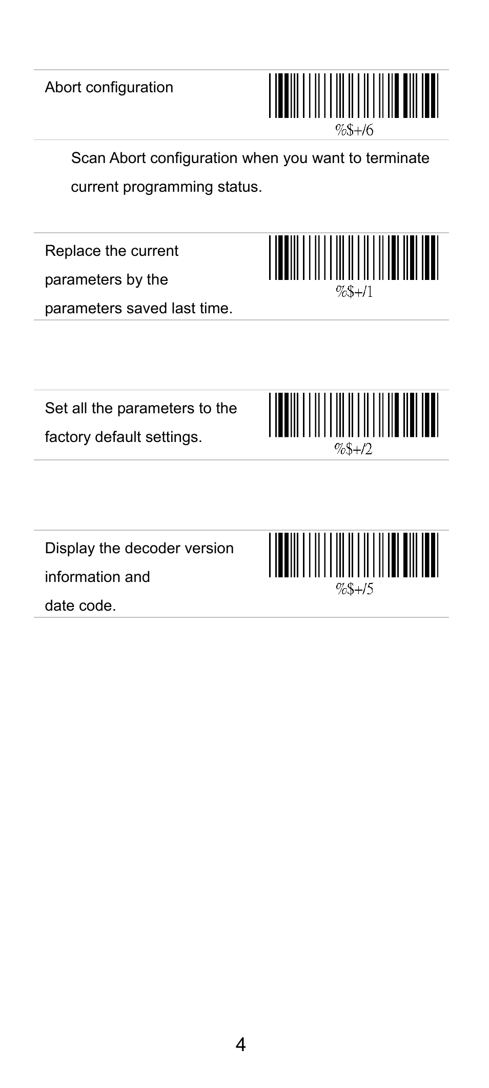 4 2.3 start over, 4 recall, 5 set all default | 6 version information | SCANTECH ID (Champtek company) SG300RFM User Manual | Page 8 / 73