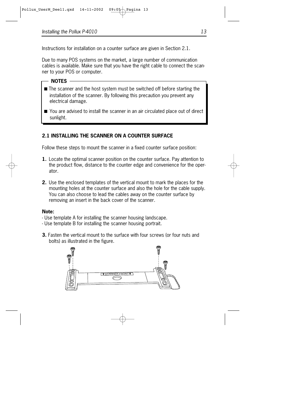 SCANTECH ID (Champtek company) Pollux P-4010 User Manual | Page 19 / 40