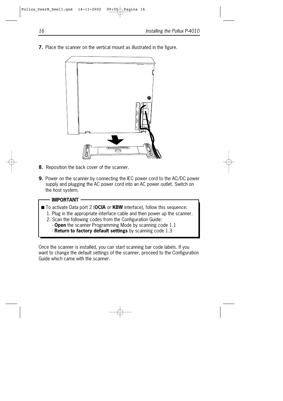 SCANTECH ID (Champtek company) Pollux P-4010 User Manual | Page 22 / 40