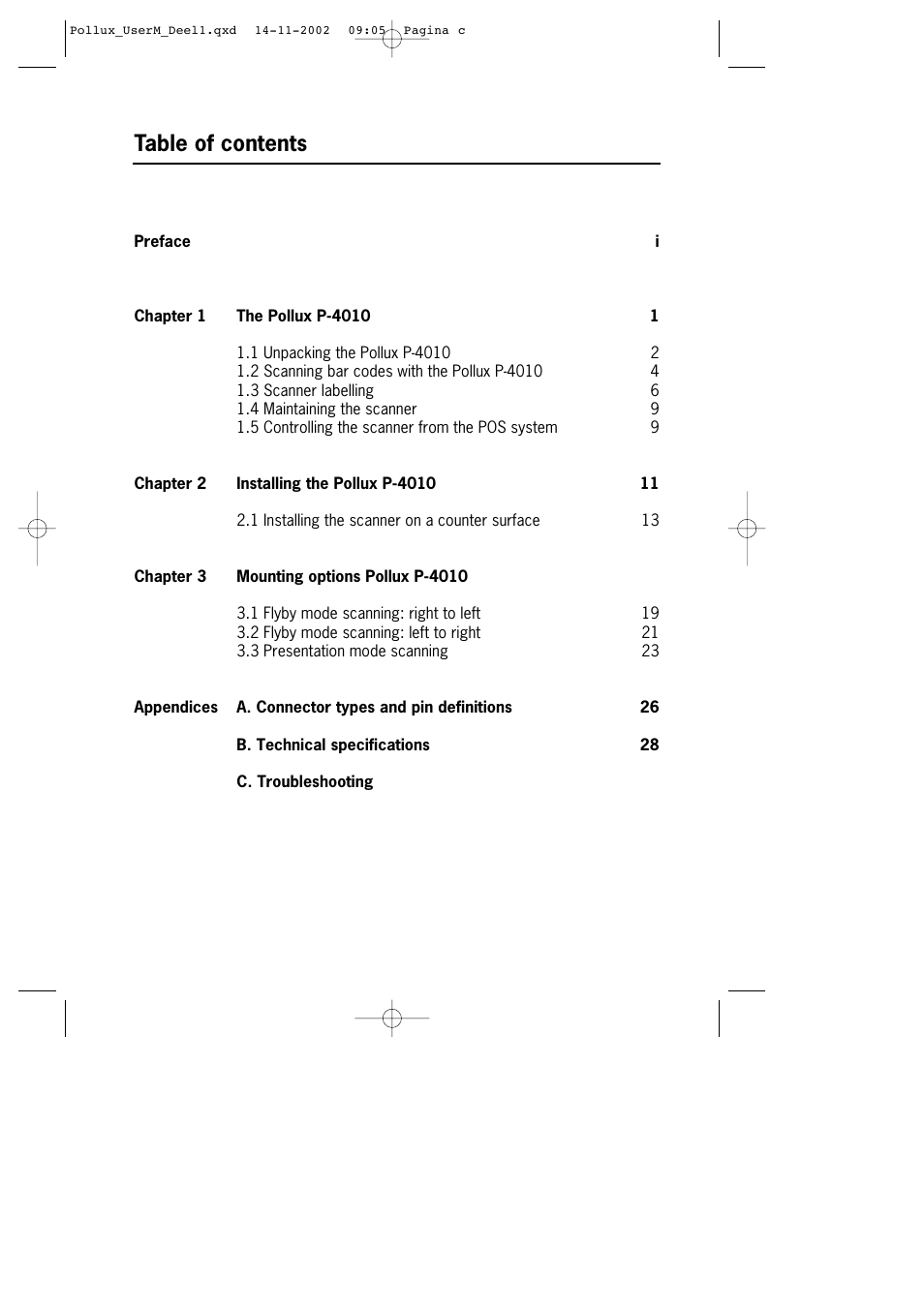 SCANTECH ID (Champtek company) Pollux P-4010 User Manual | Page 5 / 40