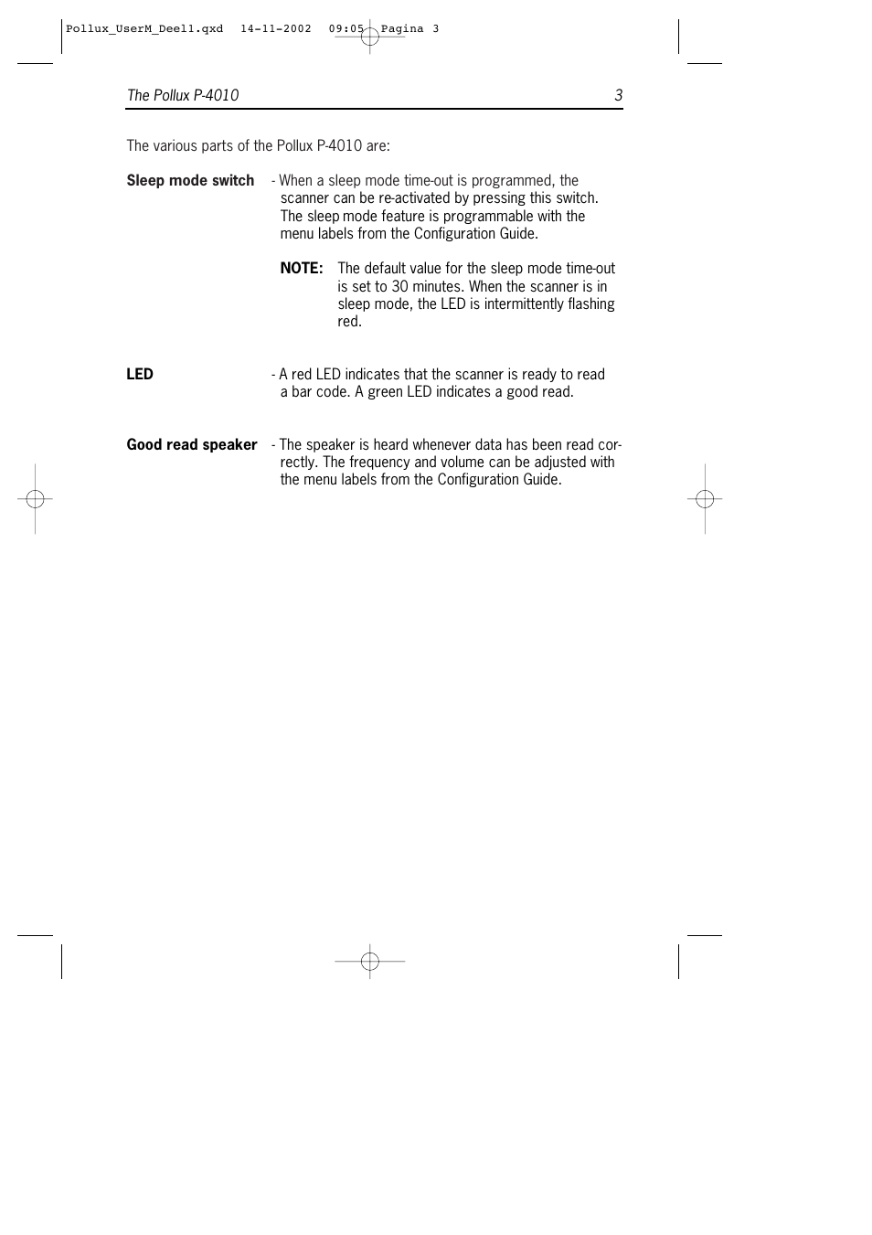 SCANTECH ID (Champtek company) Pollux P-4010 User Manual | Page 9 / 40