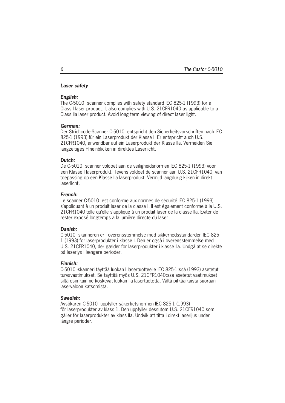 SCANTECH ID (Champtek company) Castor C-5010 User Manual | Page 12 / 28