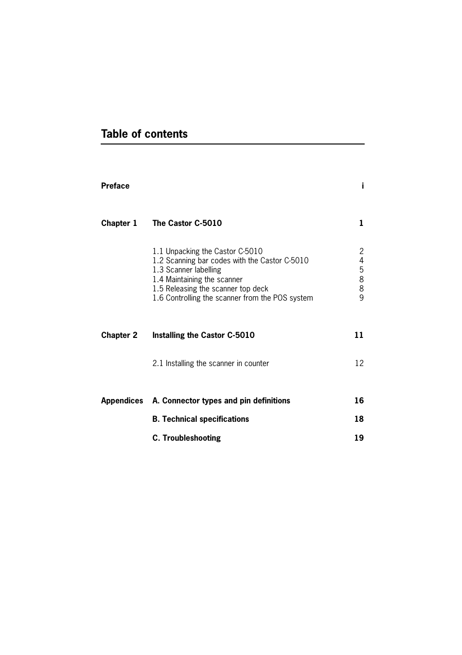 SCANTECH ID (Champtek company) Castor C-5010 User Manual | Page 5 / 28