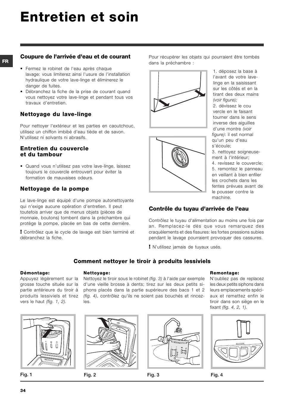 Entretien et soin | Ariston ARTXD 149 User Manual | Page 34 / 84