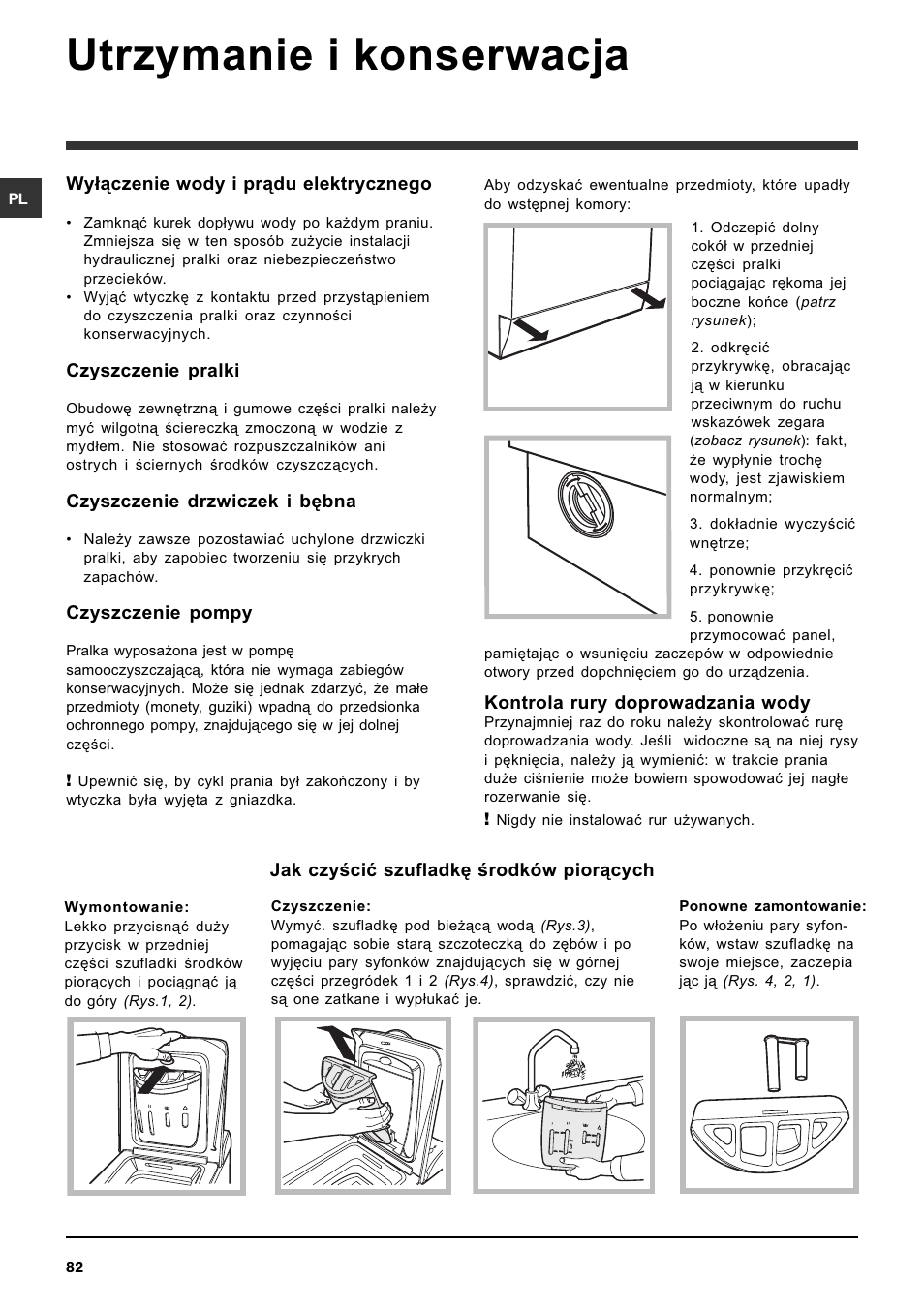 Utrzymanie i konserwacja | Ariston ARTXD 149 User Manual | Page 82 / 84