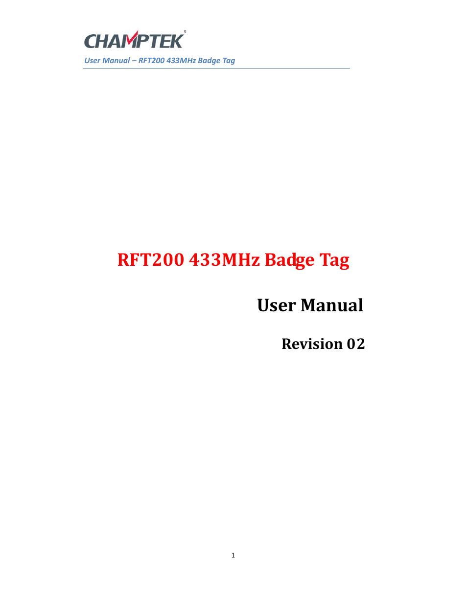 SCANTECH ID (Champtek company) RFT200 User Manual | 5 pages