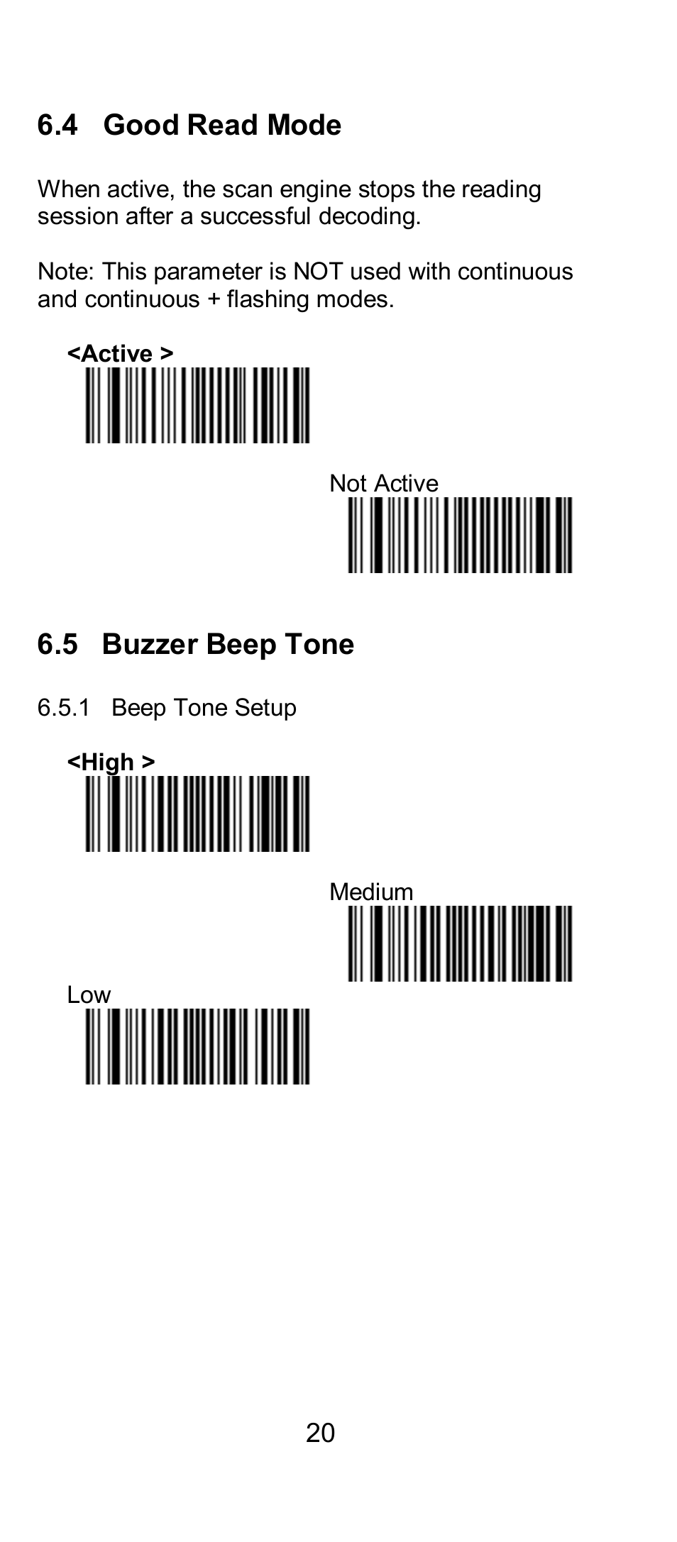 4 good read mode, 5 buzzer beep tone | SCANTECH ID (Champtek company) IG300BT User Manual | Page 20 / 58