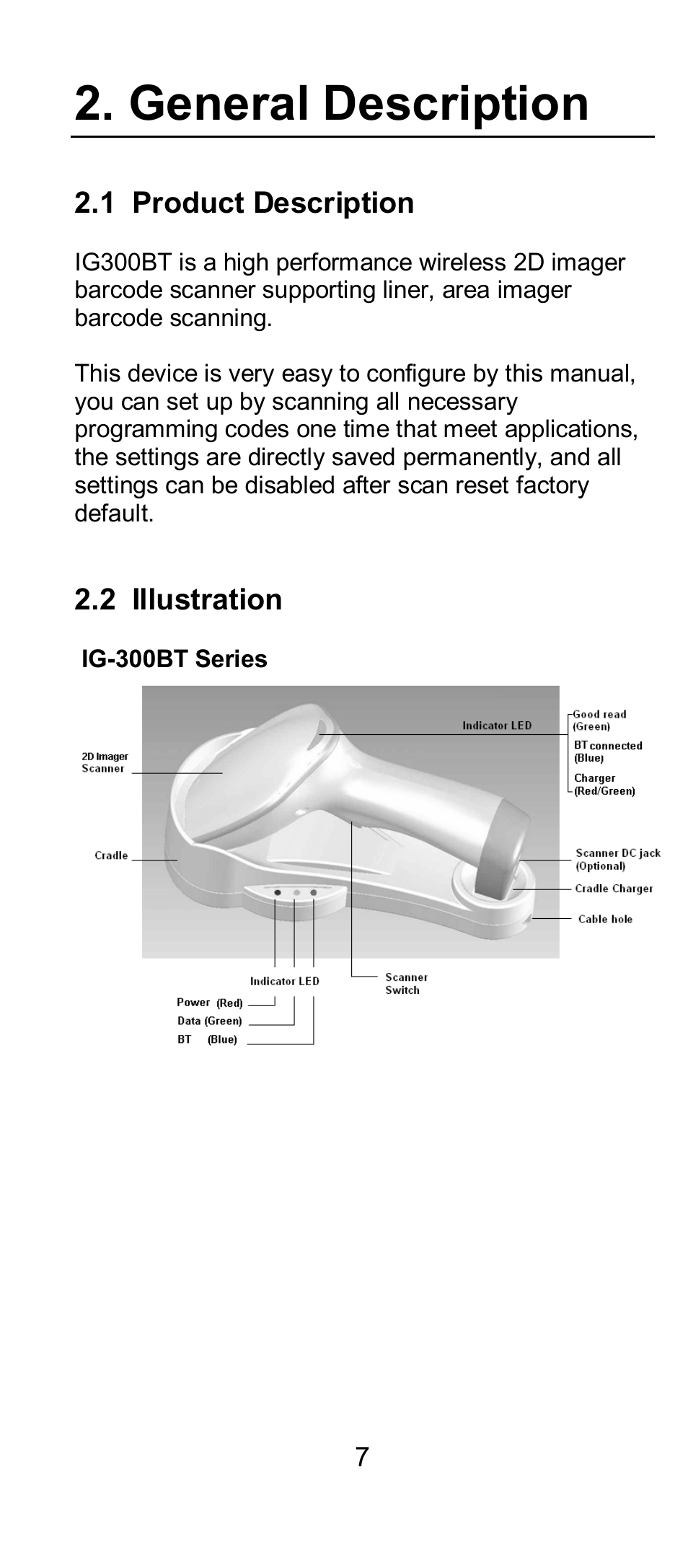 General description | SCANTECH ID (Champtek company) IG300BT User Manual | Page 7 / 58