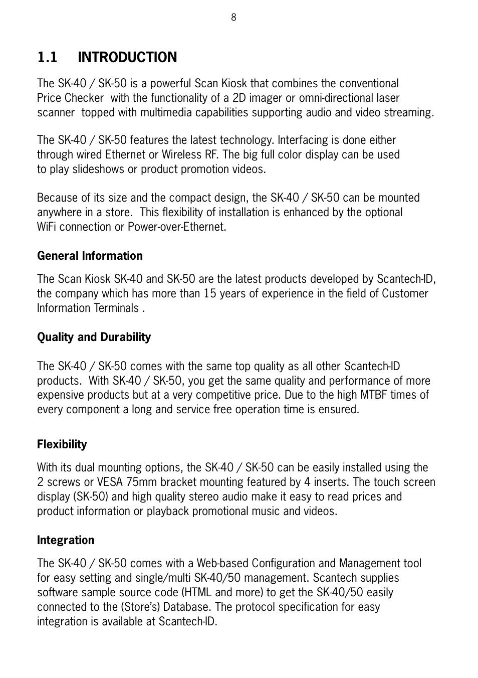 1 introduction | SCANTECH ID (Champtek company) Scan Kiosk SK-40 User Manual | Page 12 / 40