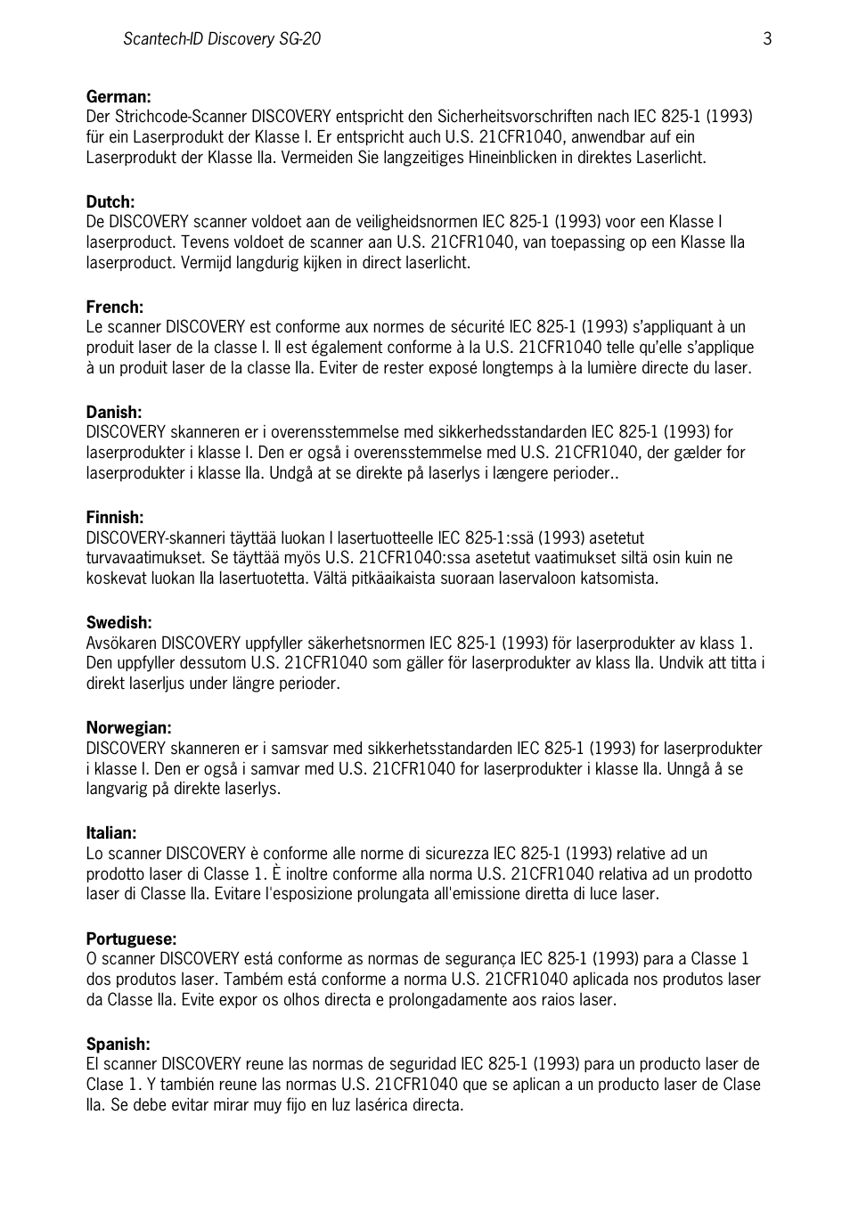 SCANTECH ID (Champtek company) Discovery SG-20 User Manual | Page 11 / 132