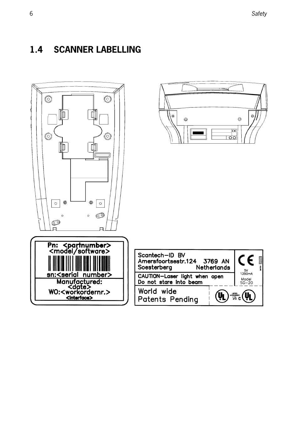 4 scanner labelling, Scanner labelling | SCANTECH ID (Champtek company) Discovery SG-20 User Manual | Page 14 / 132