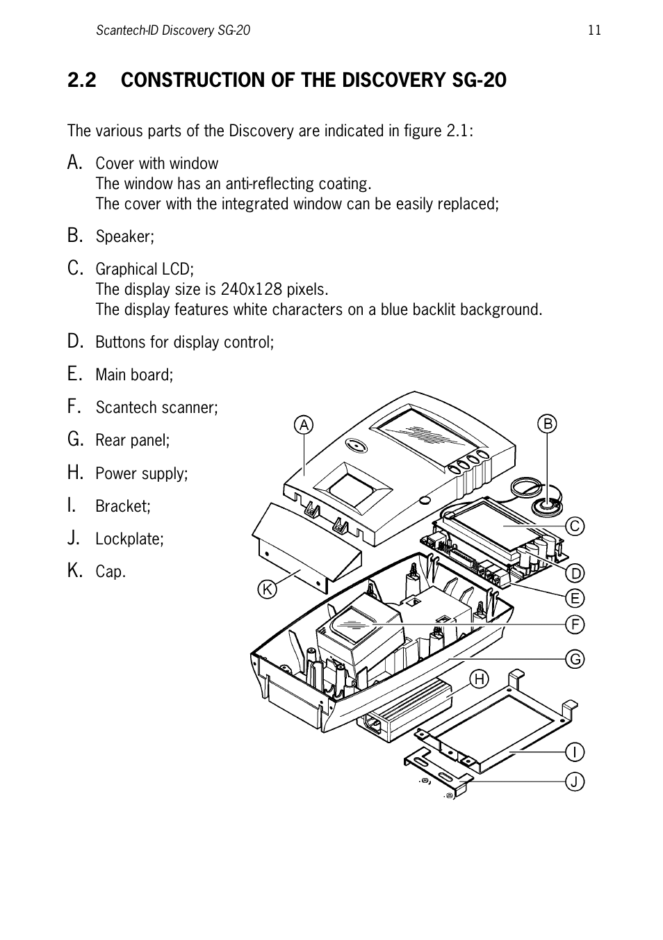 2 construction of the discovery sg-20, Construction of the discovery sg-20 | SCANTECH ID (Champtek company) Discovery SG-20 User Manual | Page 19 / 132