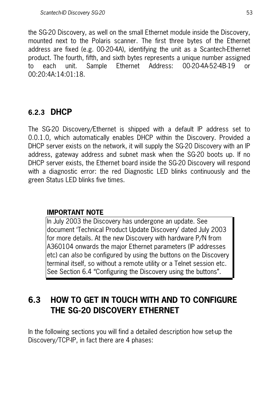 3 dhcp, Discovery ethernet, Dhcp | SCANTECH ID (Champtek company) Discovery SG-20 User Manual | Page 61 / 132