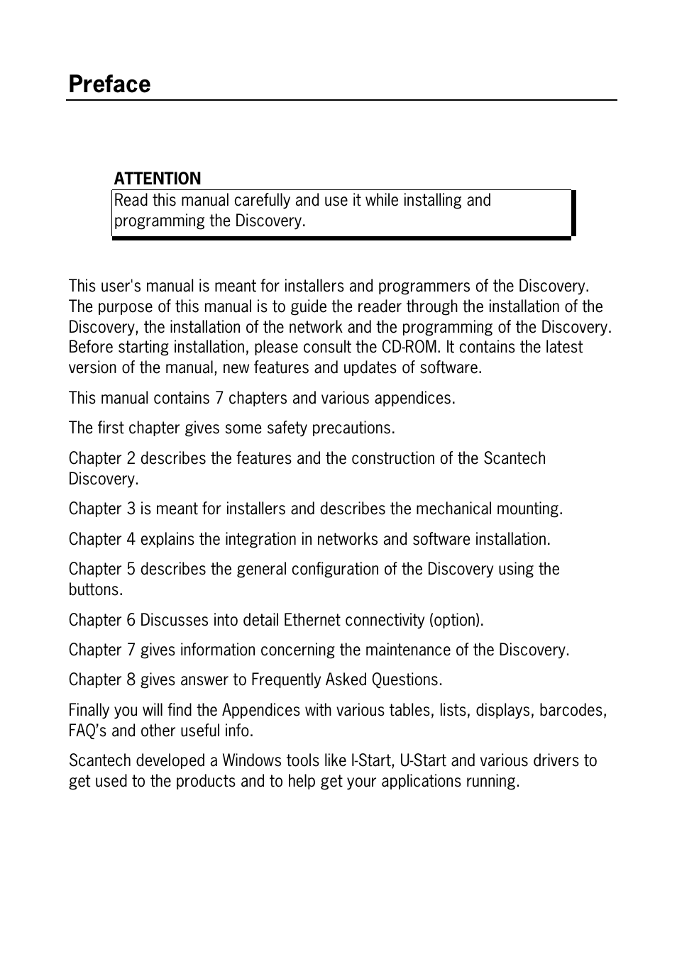 Preface | SCANTECH ID (Champtek company) Discovery SG-20 User Manual | Page 7 / 132