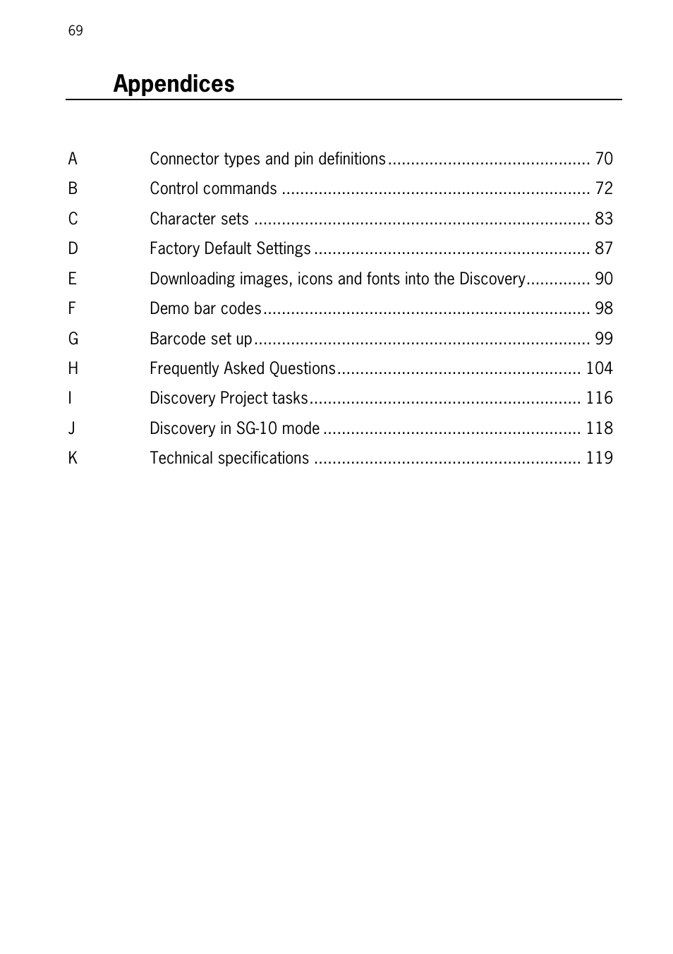 Appendices | SCANTECH ID (Champtek company) Discovery SG-20 User Manual | Page 77 / 132