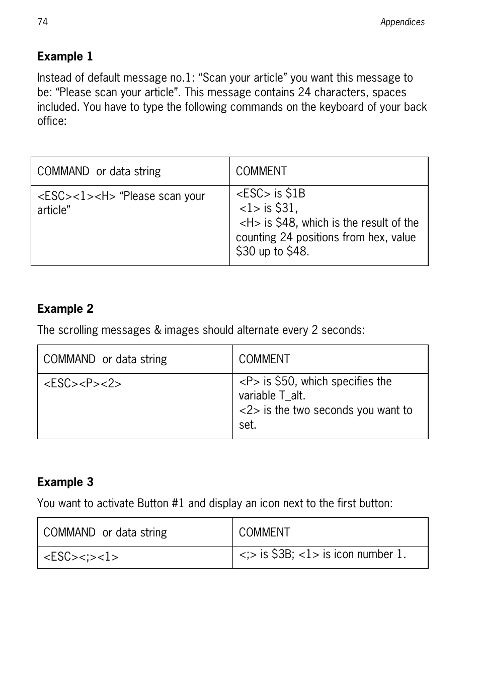 Example 1, Example 2, Example 3 | SCANTECH ID (Champtek company) Discovery SG-20 User Manual | Page 82 / 132