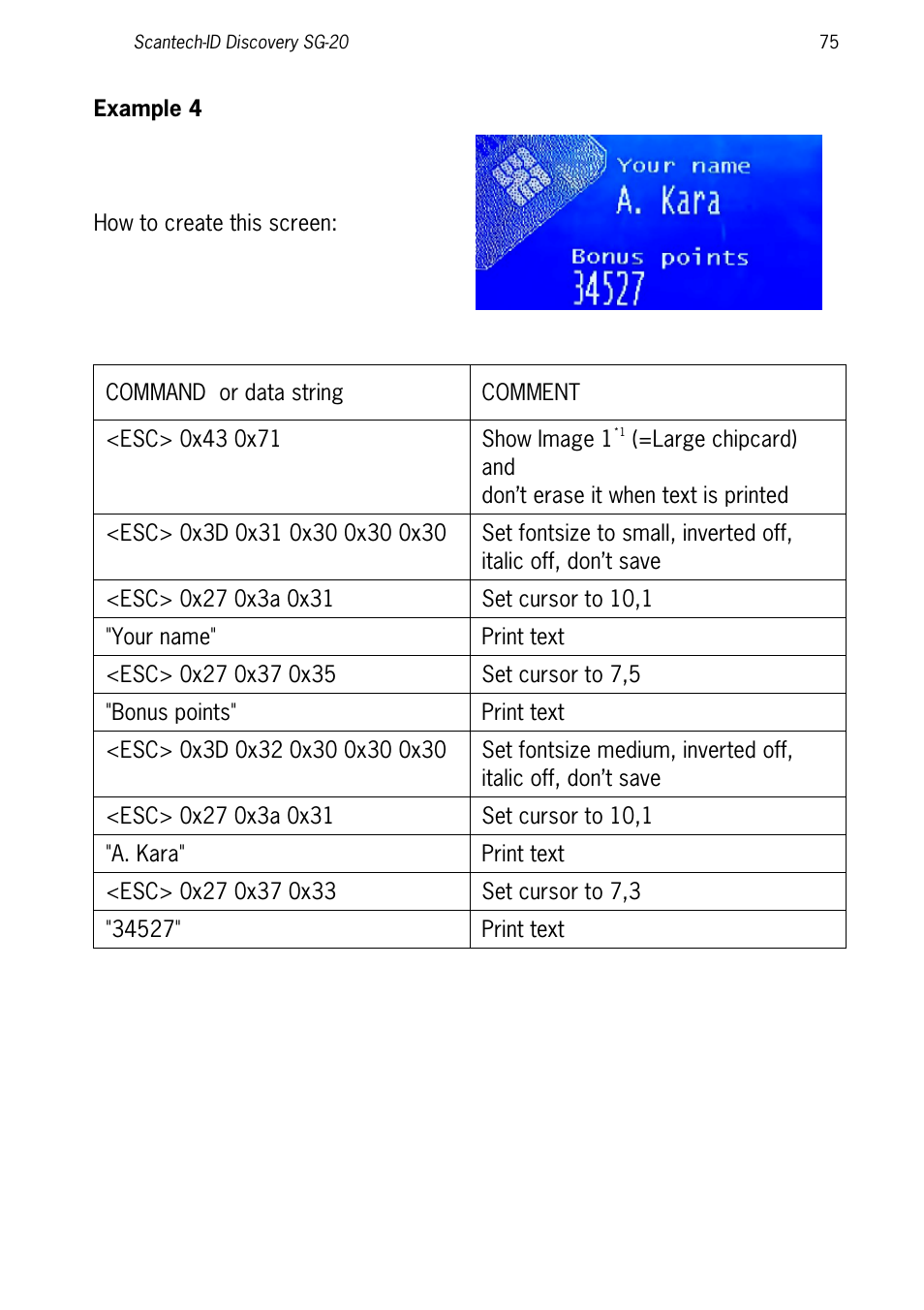 Example 4 | SCANTECH ID (Champtek company) Discovery SG-20 User Manual | Page 83 / 132