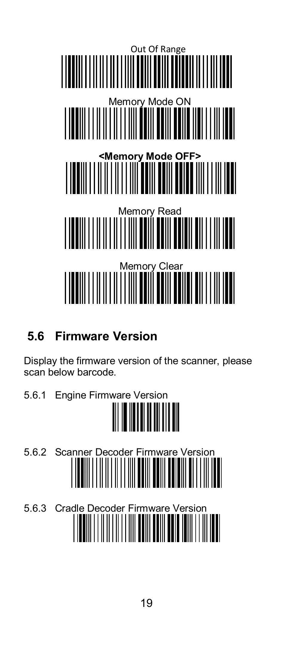 6 firmware version | SCANTECH ID (Champtek company) IG300BT User Manual | Page 19 / 39
