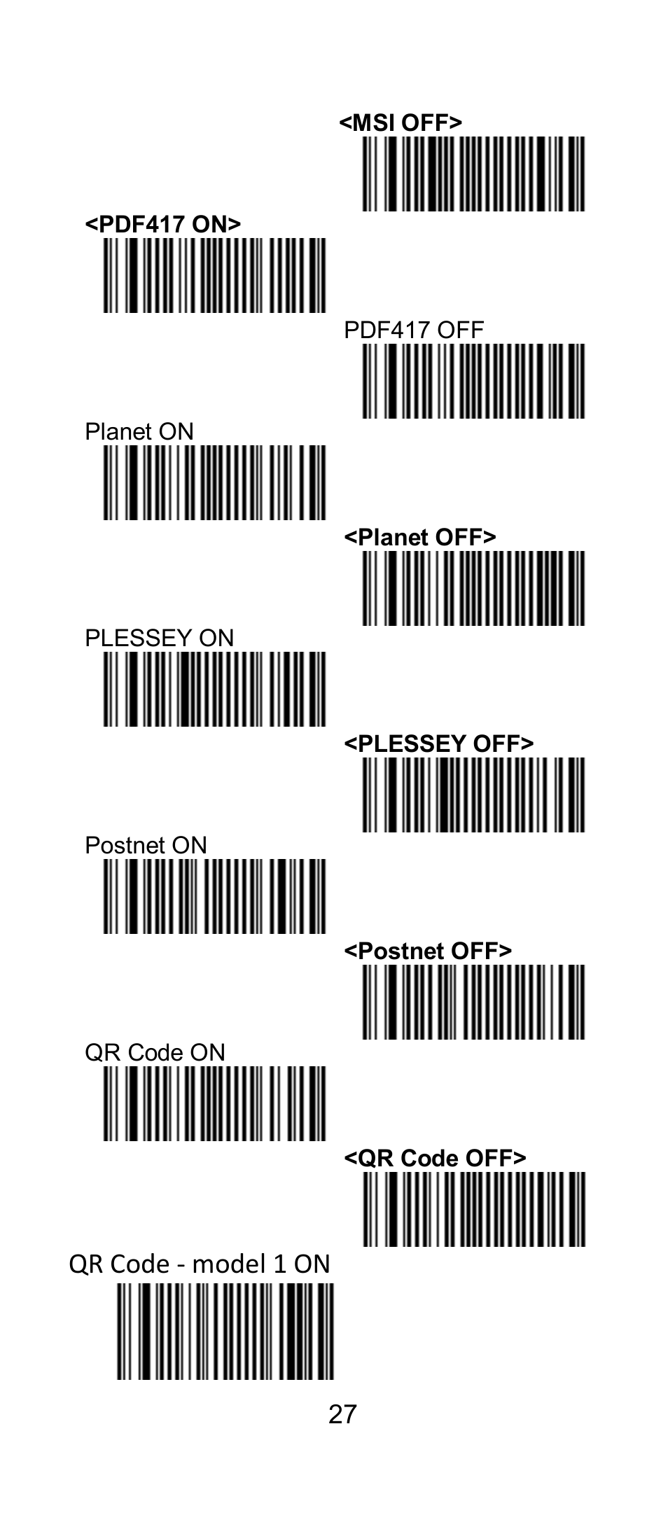 Qr code - model 1 on | SCANTECH ID (Champtek company) IG300BT User Manual | Page 27 / 39