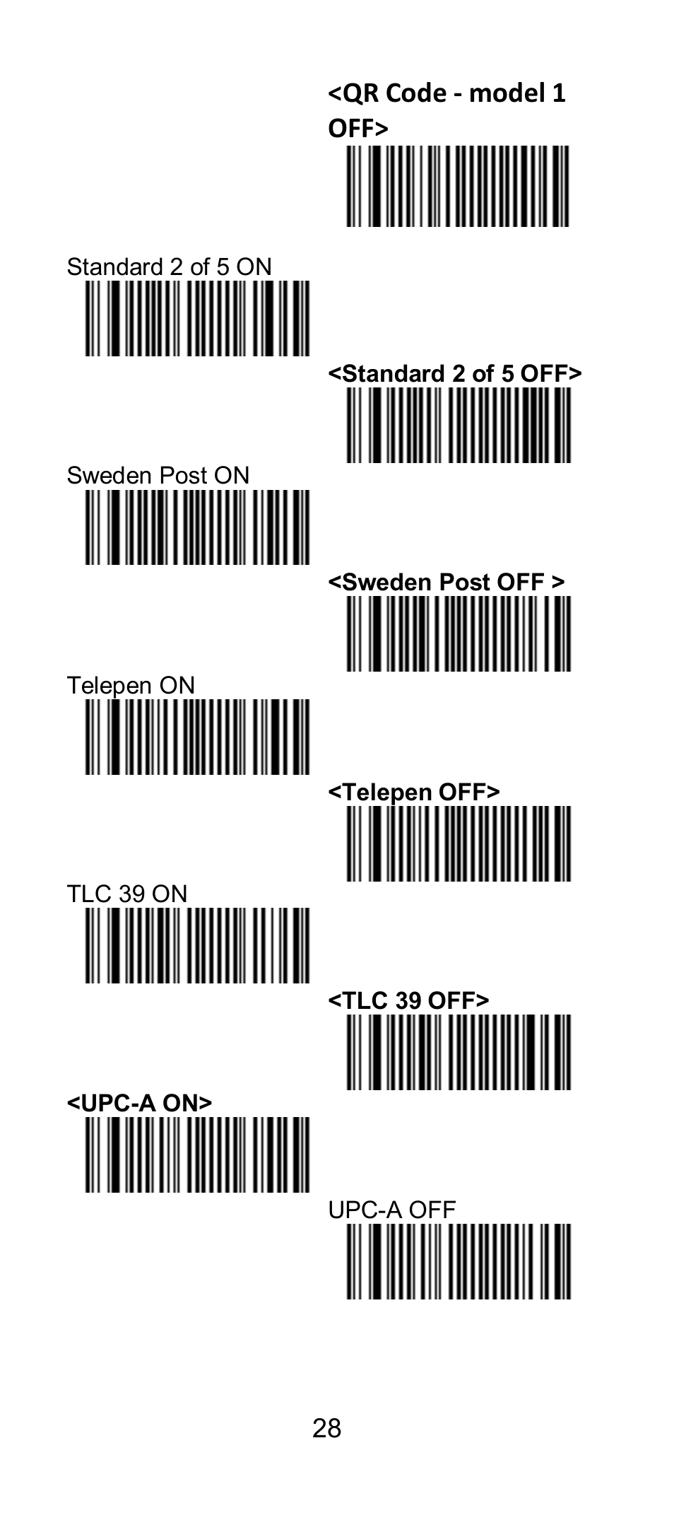 Qr code - model 1 off | SCANTECH ID (Champtek company) IG300BT User Manual | Page 28 / 39