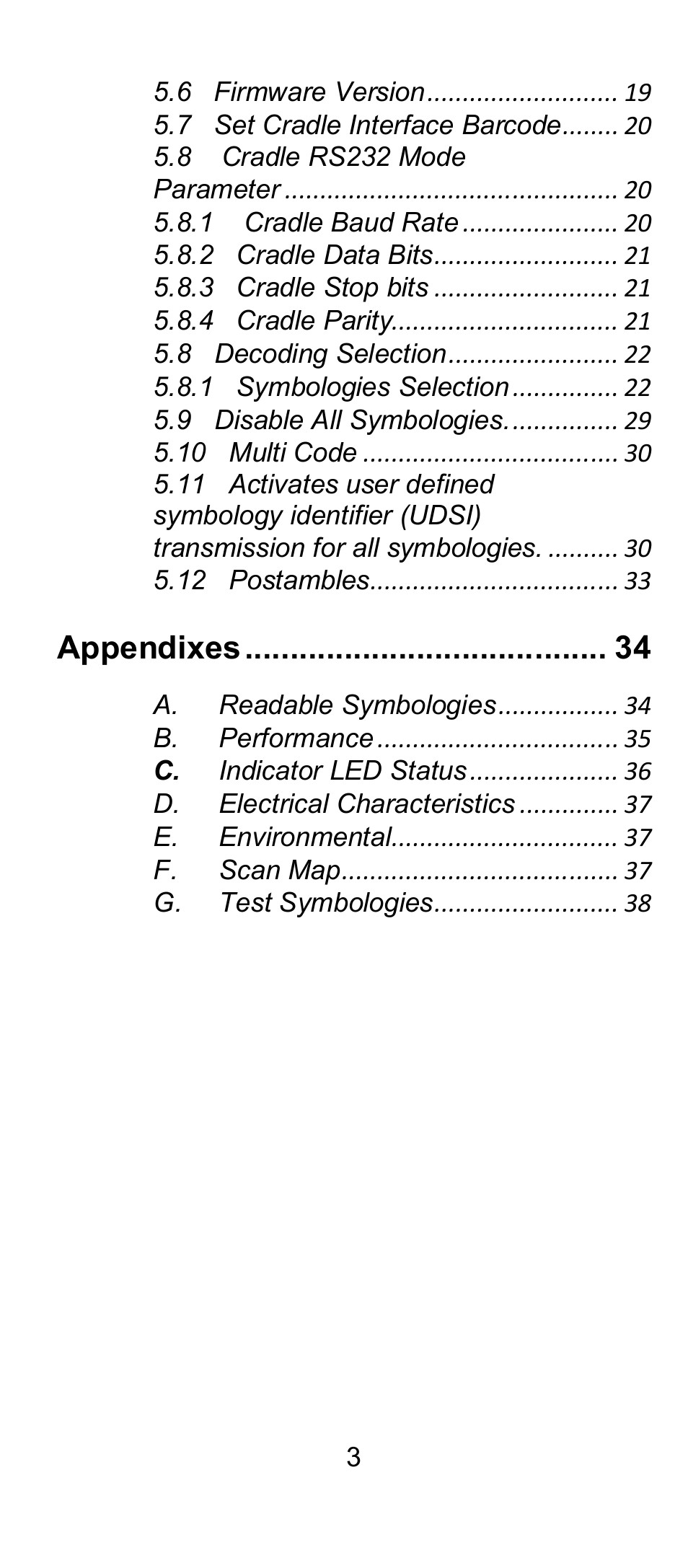 Appendixes | SCANTECH ID (Champtek company) IG300BT User Manual | Page 3 / 39