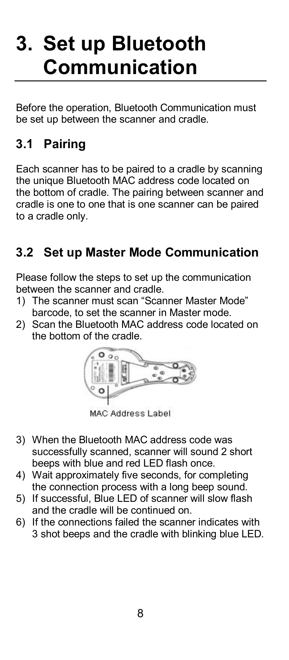 Set up bluetooth communication | SCANTECH ID (Champtek company) IG300BT User Manual | Page 8 / 39