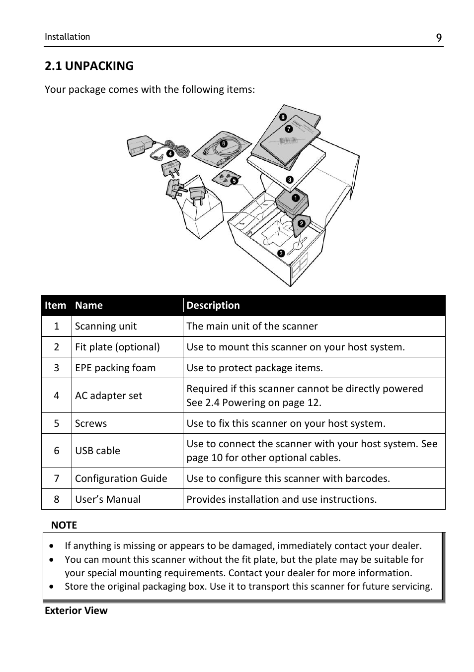 Unpacking, 1 unpacking | SCANTECH ID (Champtek company) MICA M-9030 User Manual | Page 15 / 39