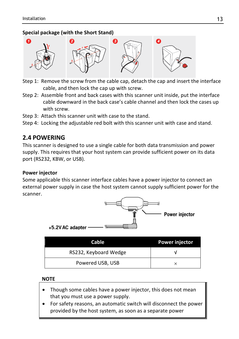 Powering, 4 powering | SCANTECH ID (Champtek company) MICA M-9030 User Manual | Page 19 / 39