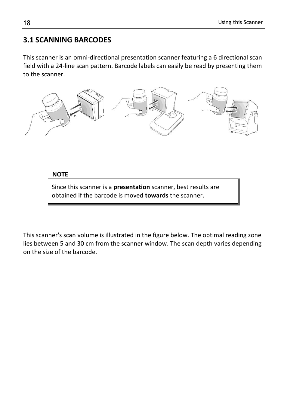 Scanning barcodes, 1 scanning barcodes | SCANTECH ID (Champtek company) MICA M-9030 User Manual | Page 24 / 39