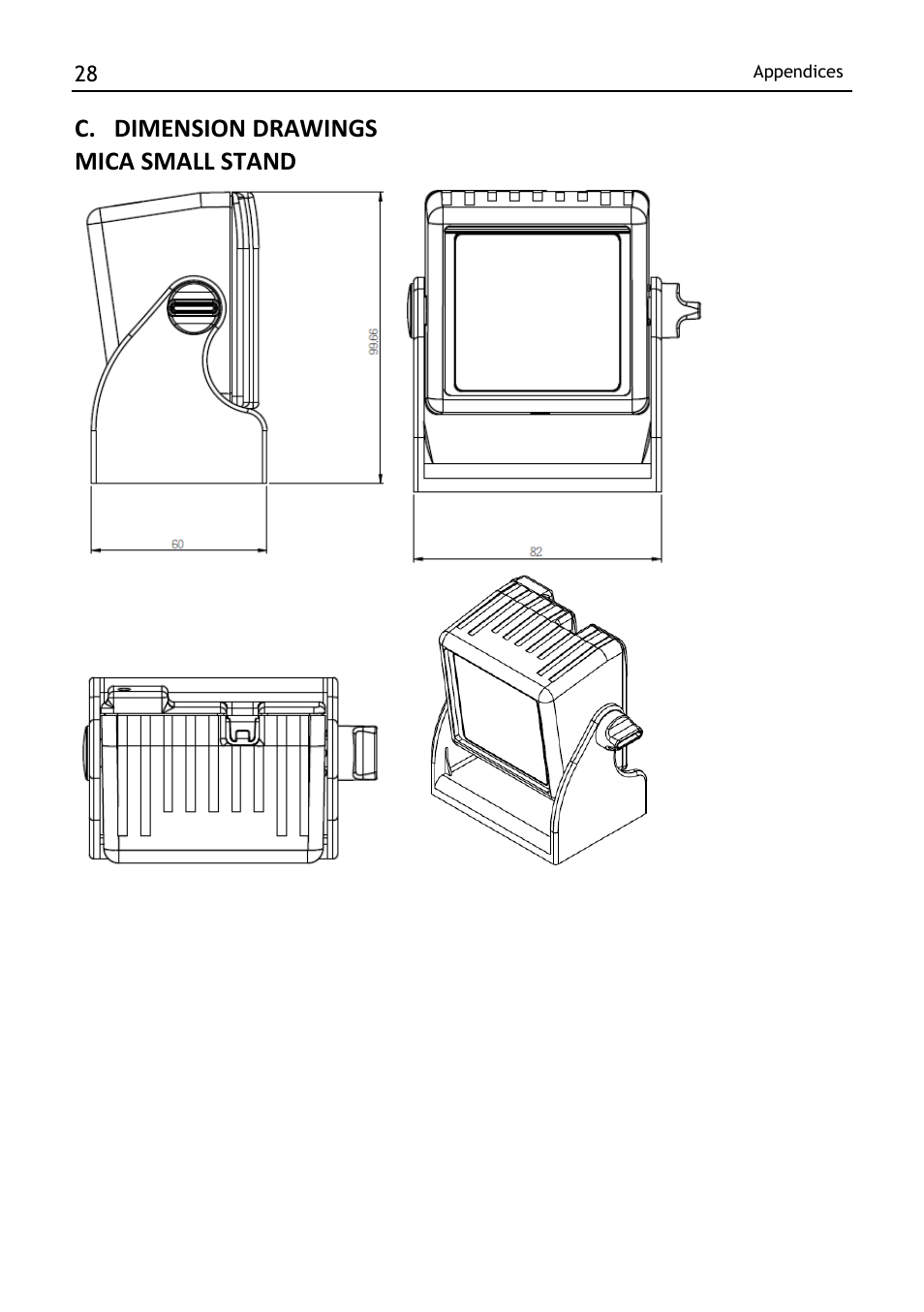 Dimension drawings, Troubleshooting | SCANTECH ID (Champtek company) MICA M-9030 User Manual | Page 34 / 39