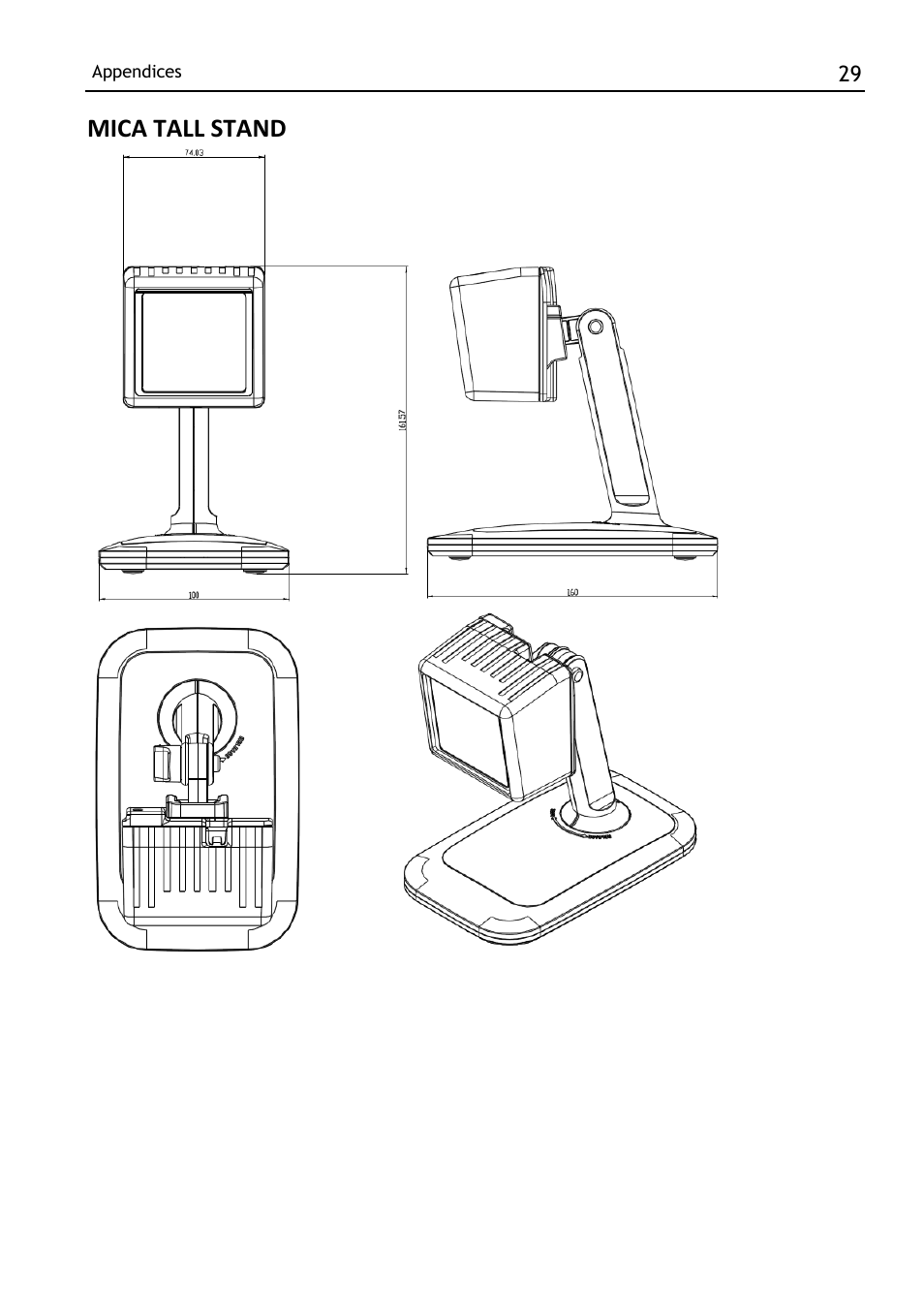 Mica tall stand | SCANTECH ID (Champtek company) MICA M-9030 User Manual | Page 35 / 39