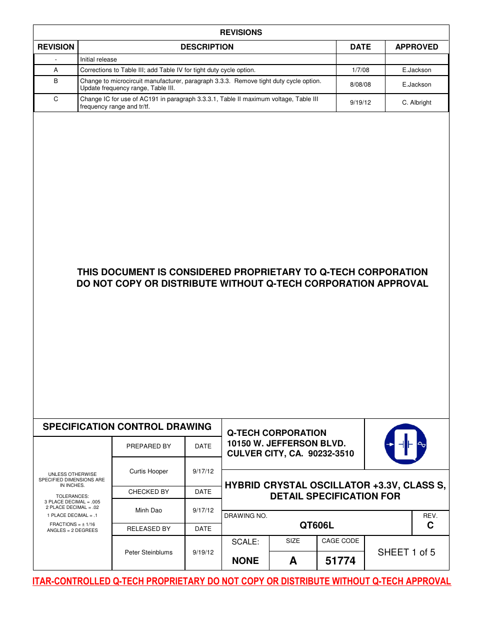 Q-Tech QT606L User Manual | 5 pages