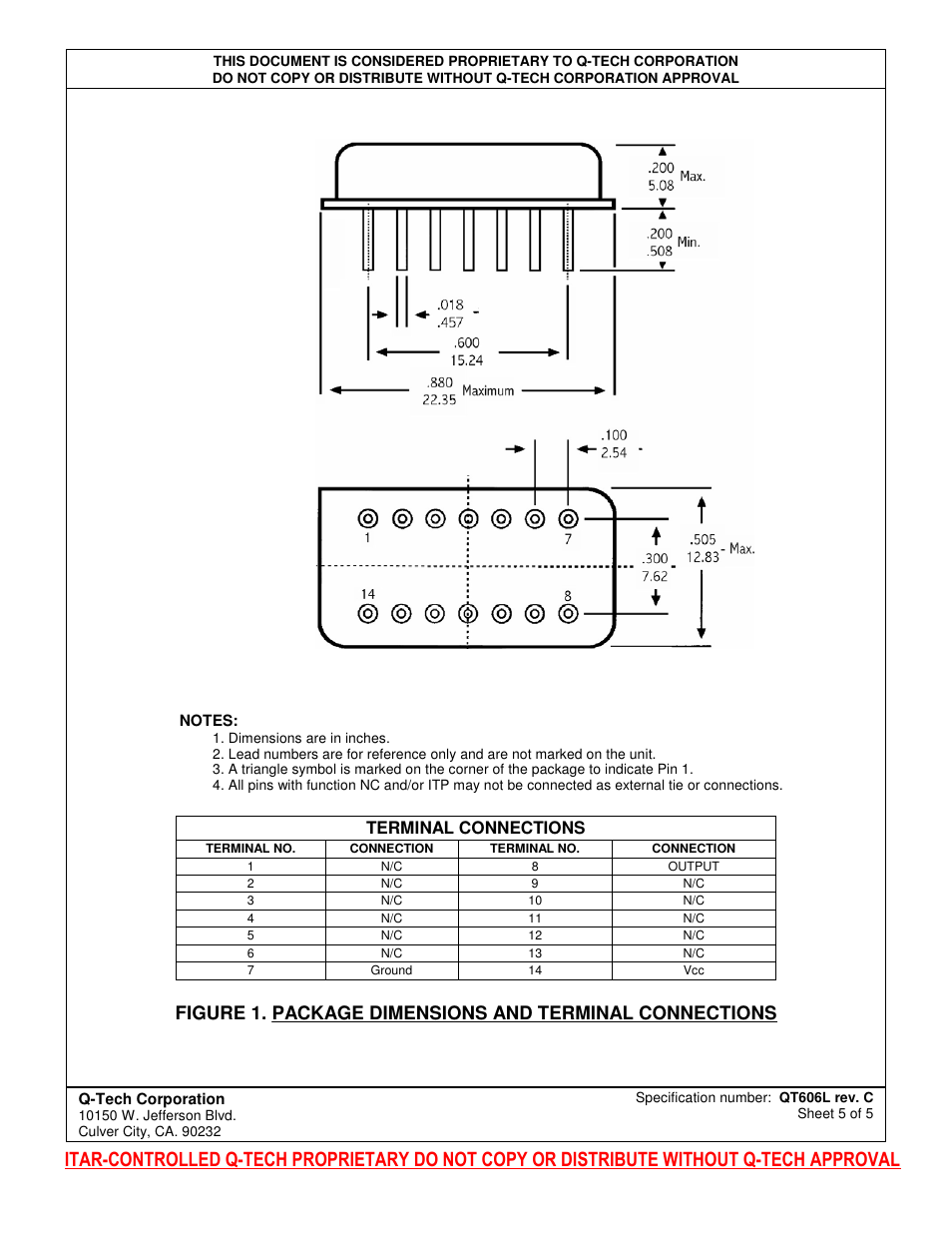 Terminal connections | Q-Tech QT606L User Manual | Page 5 / 5
