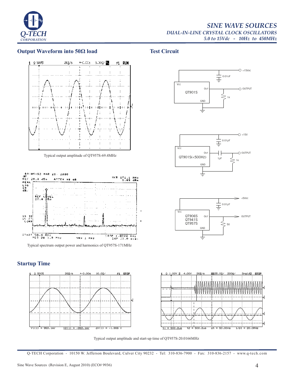 Q-tech, Sine wave sources | Q-Tech SINE WAVE User Manual | Page 4 / 6