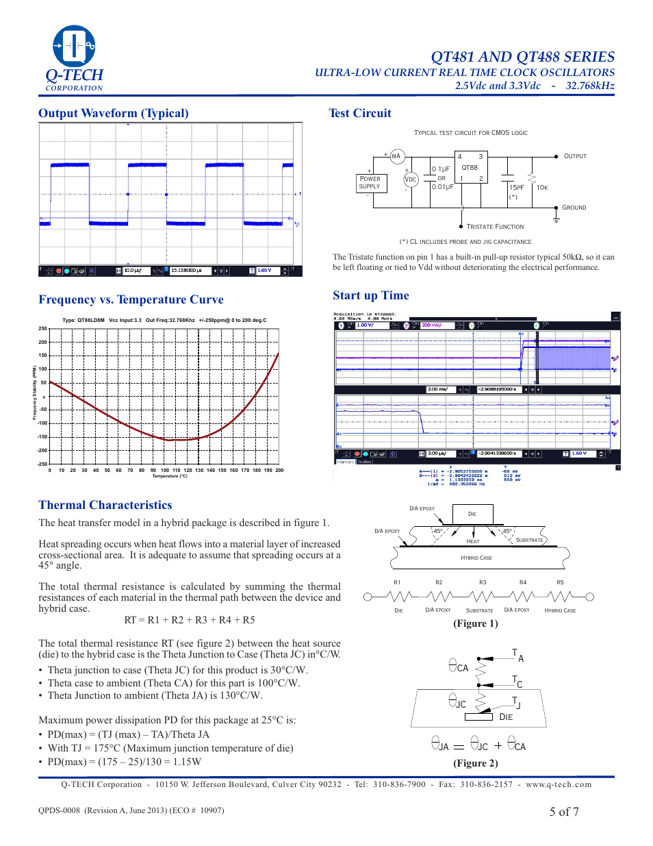 Q-tech, 5 of 7, Start up time | Thermal characteristics | Q-Tech QT488 User Manual | Page 5 / 7