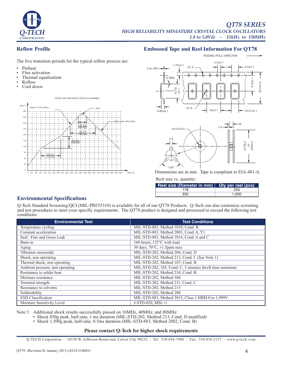Q-tech, Qt78 series | Q-Tech QT78 User Manual | Page 4 / 6