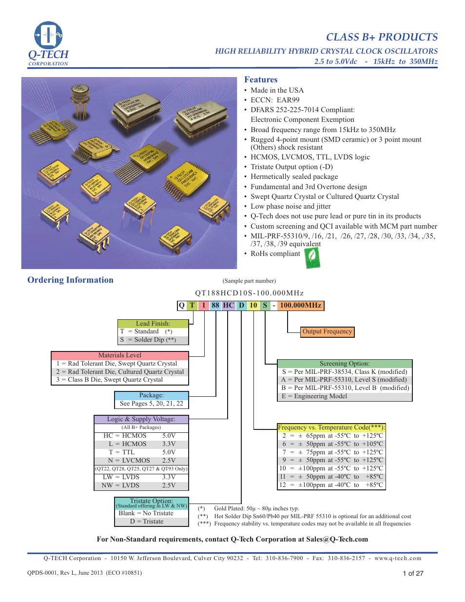 Q-Tech CLASS B+ User Manual | 27 pages