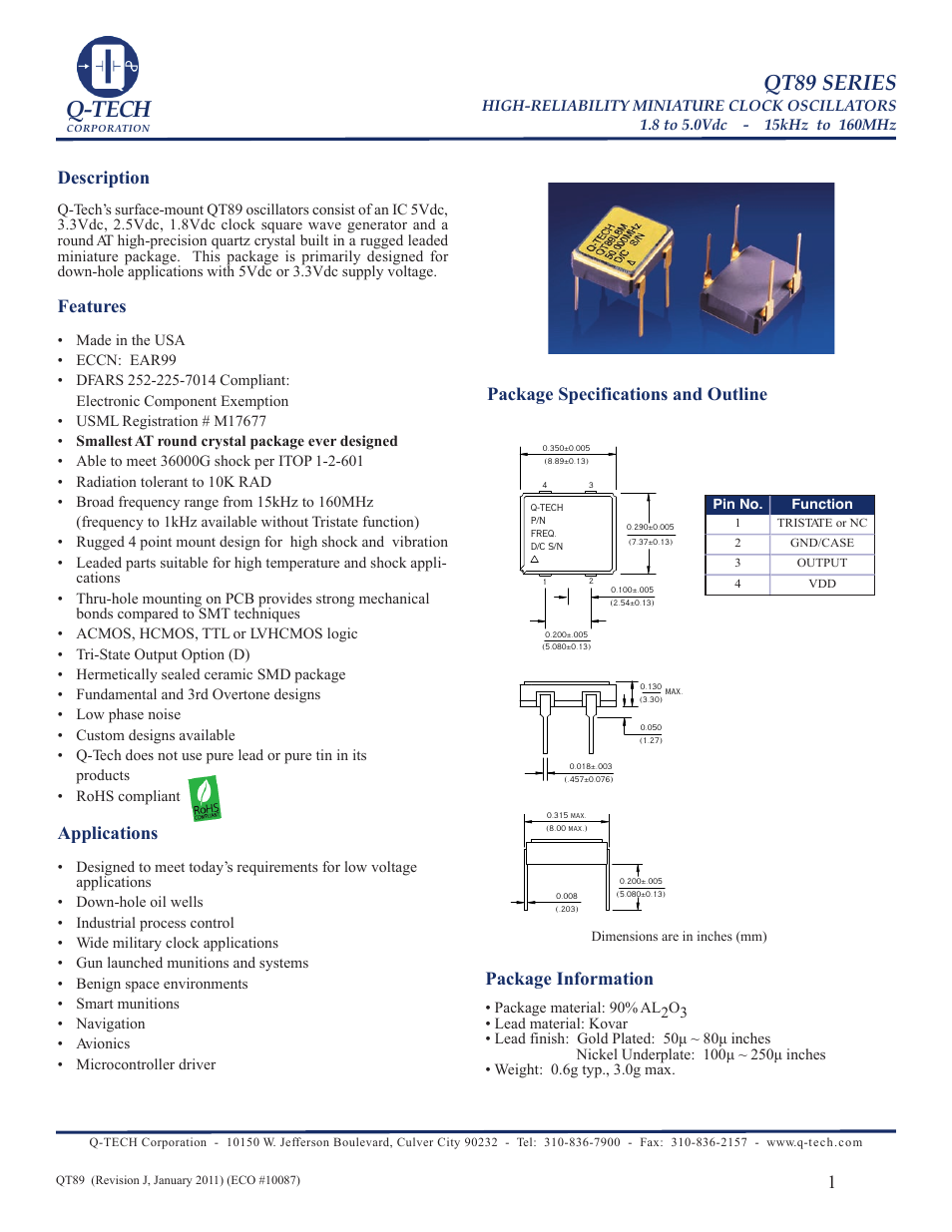 Q-Tech QT89 User Manual | 6 pages