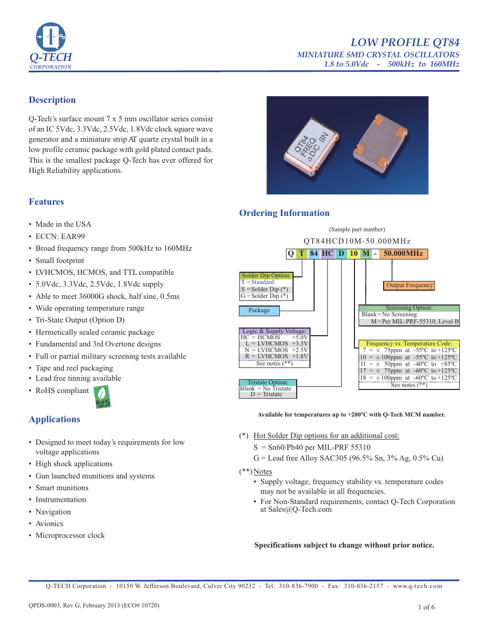 Q-Tech QT84 User Manual | 6 pages