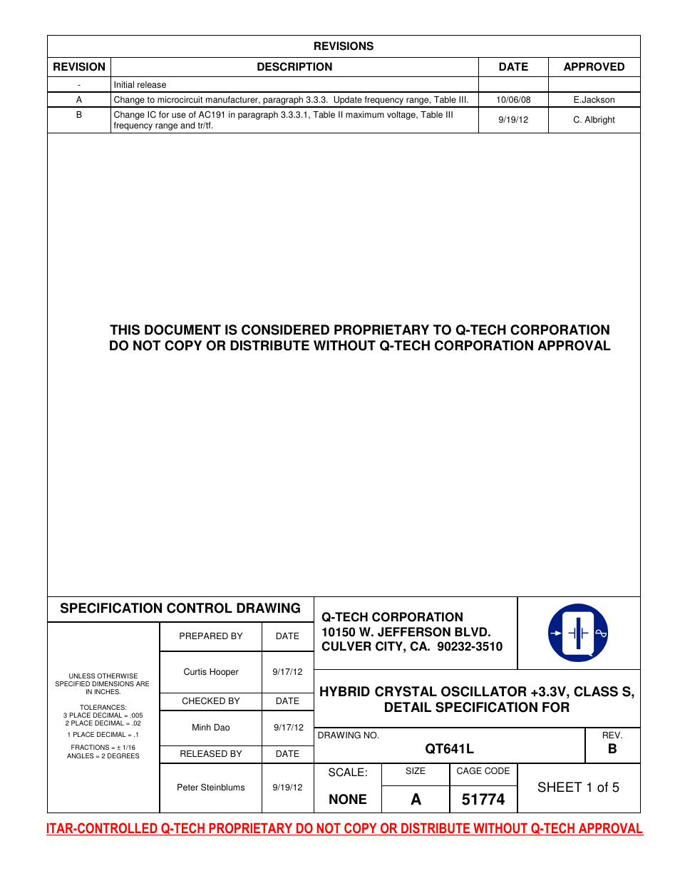 Q-Tech QT641L User Manual | 5 pages