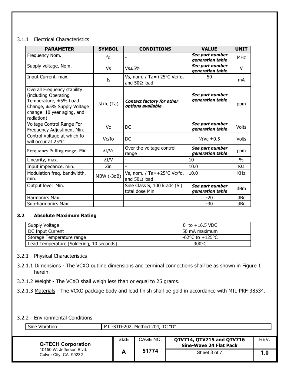 Q-Tech QTV716 Sine Wave User Manual | Page 3 / 7