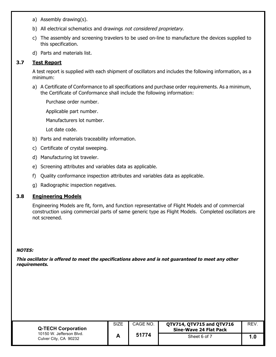 Q-Tech QTV716 Sine Wave User Manual | Page 6 / 7