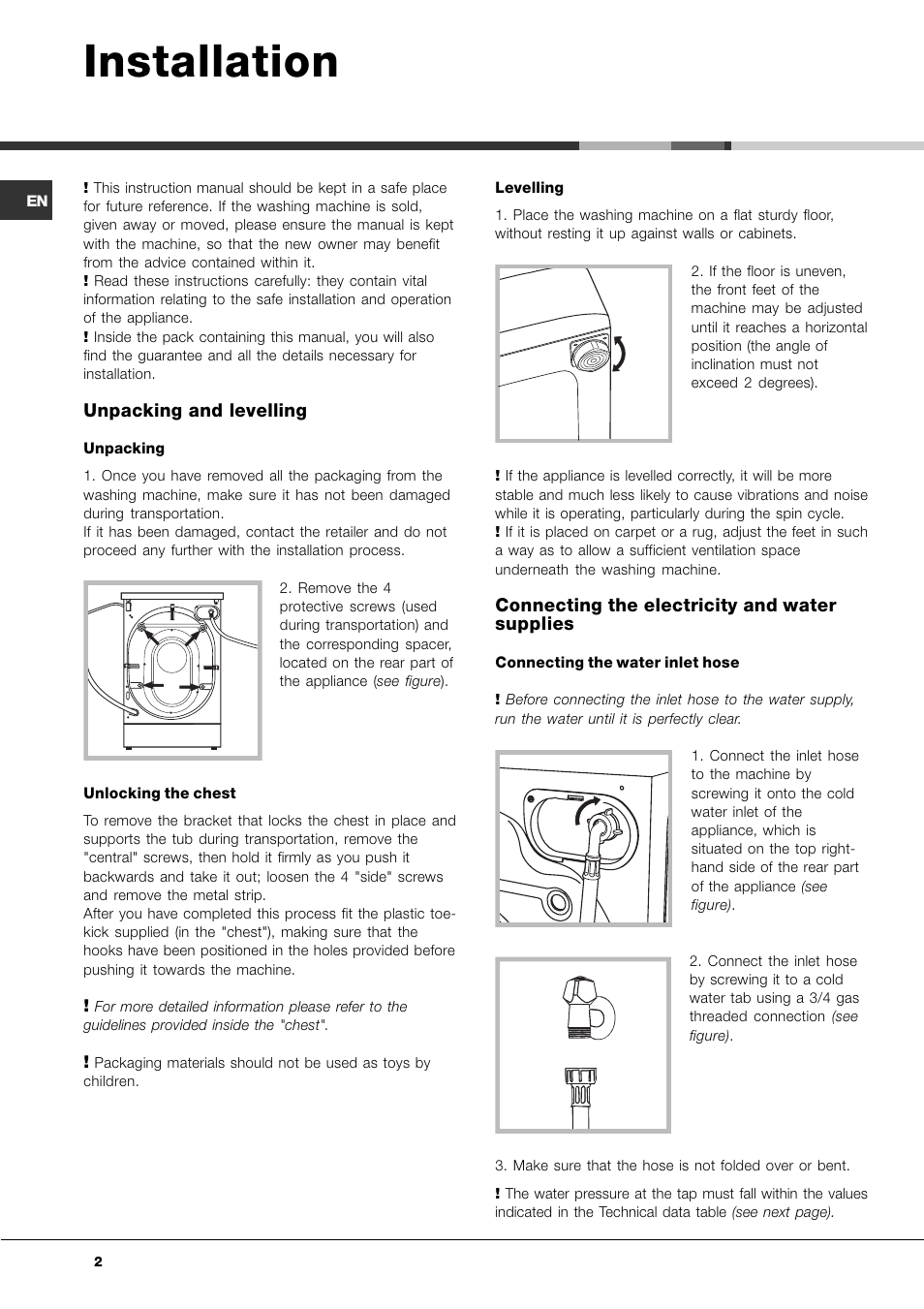Installation | Ariston Aqualtis AQ8F 29 U H User Manual | Page 2 / 72