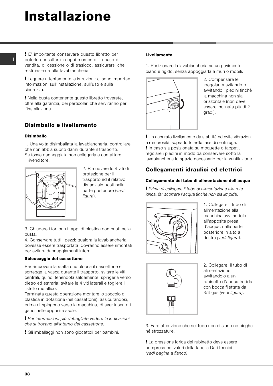 Installazione | Ariston Aqualtis AQ8F 29 U H User Manual | Page 38 / 72