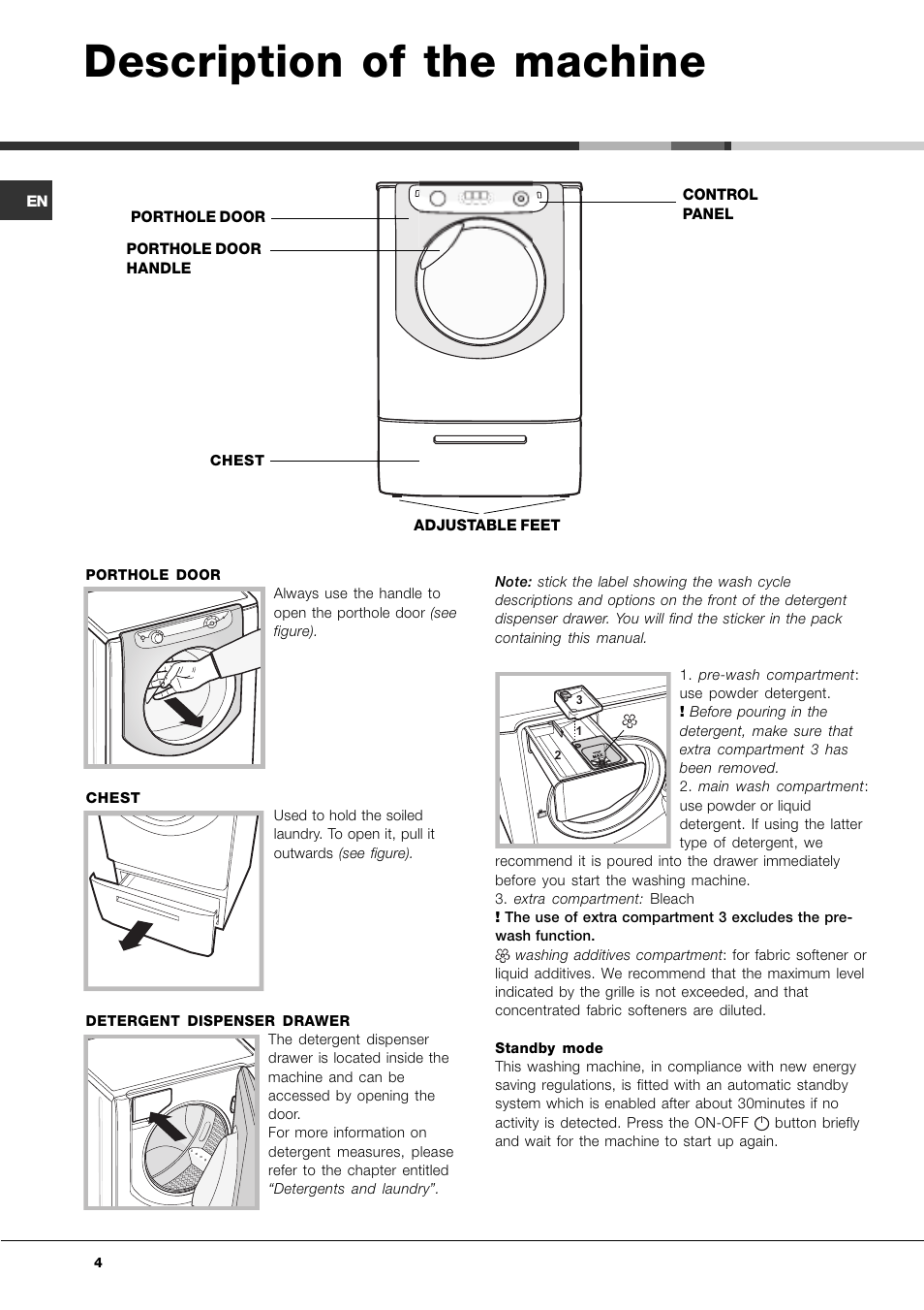 Description of the machine | Ariston Aqualtis AQ8F 29 U H User Manual | Page 4 / 72
