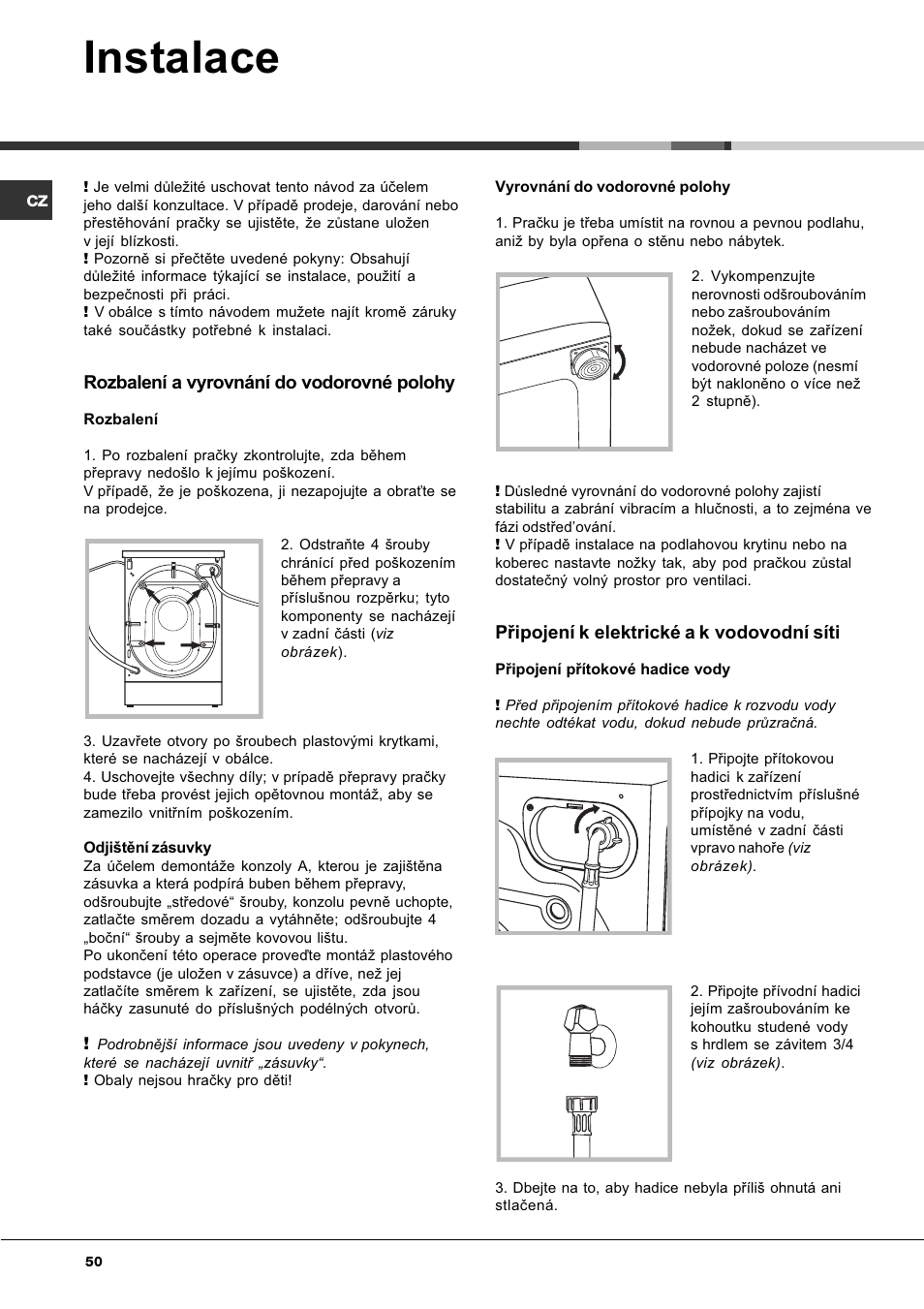 Instalace | Ariston Aqualtis AQ8F 29 U H User Manual | Page 50 / 72