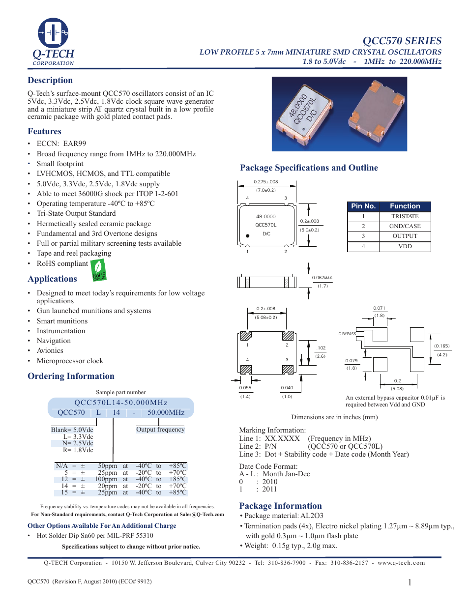 Q-Tech QCC570 User Manual | 4 pages
