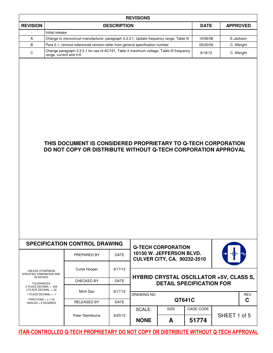 Q-Tech QT641C User Manual | 5 pages