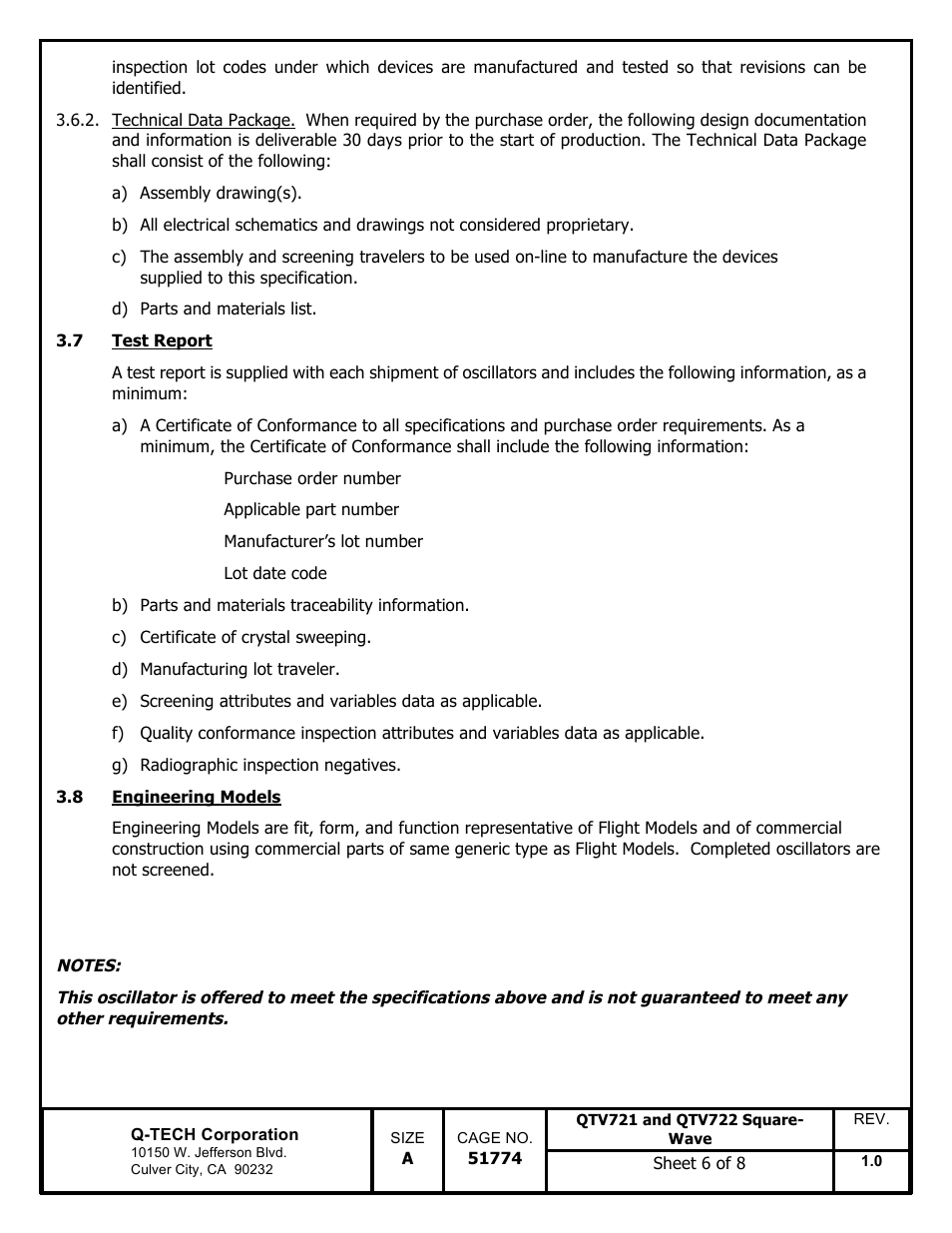 Q-Tech QTV722 Square Wave User Manual | Page 6 / 8