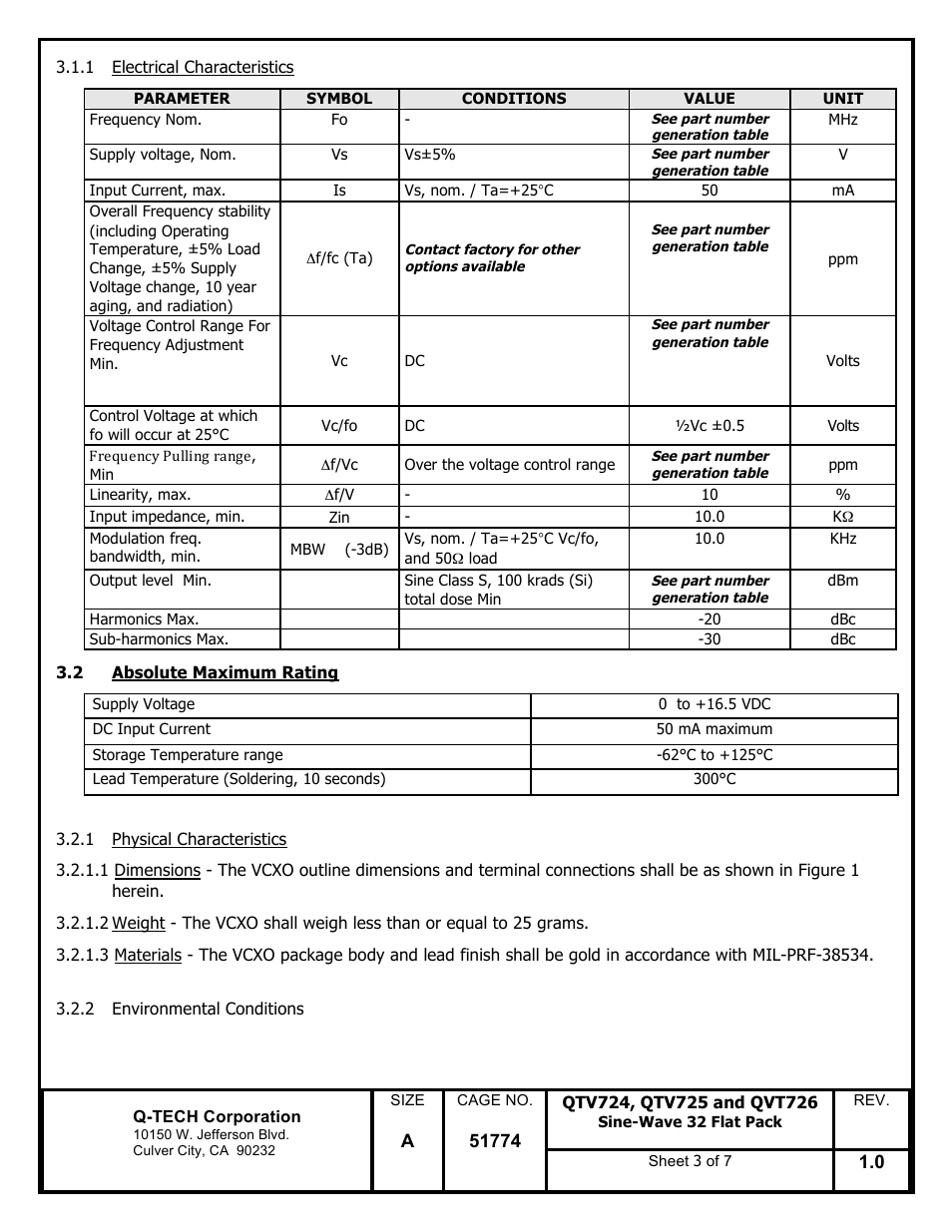 Q-Tech QTV726 Sine Wave User Manual | Page 3 / 7